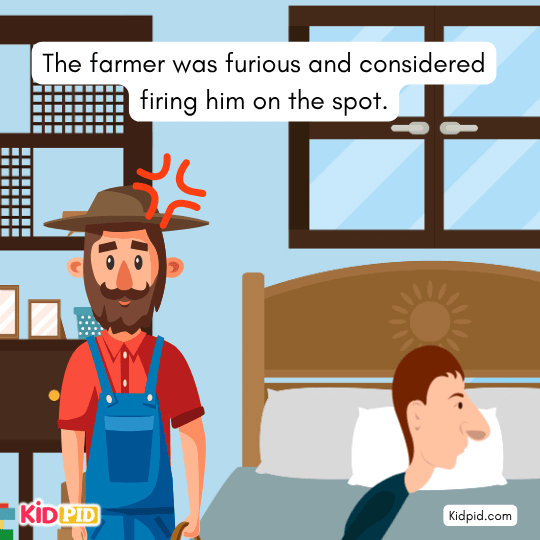  Little man calmly says I can sleep when wind blows illustration