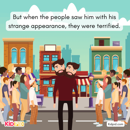 Mandaraka happily walks toward the city, excited with his new magical appearance.