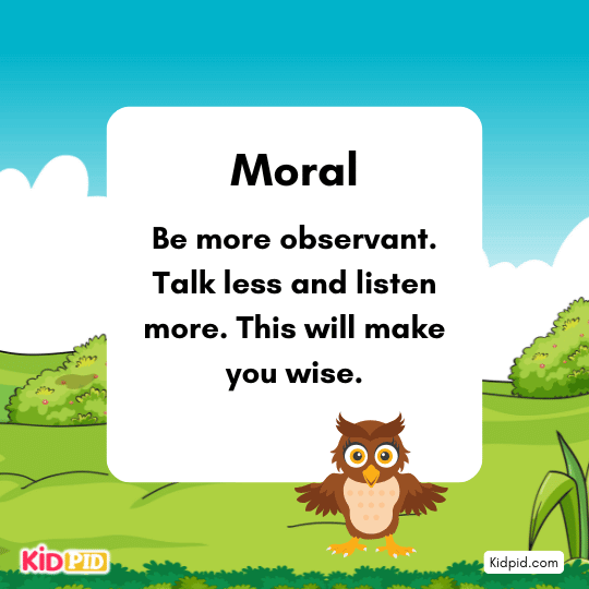 Moral: Talk less, listen more—wisdom comes from observing and understanding the world around you.