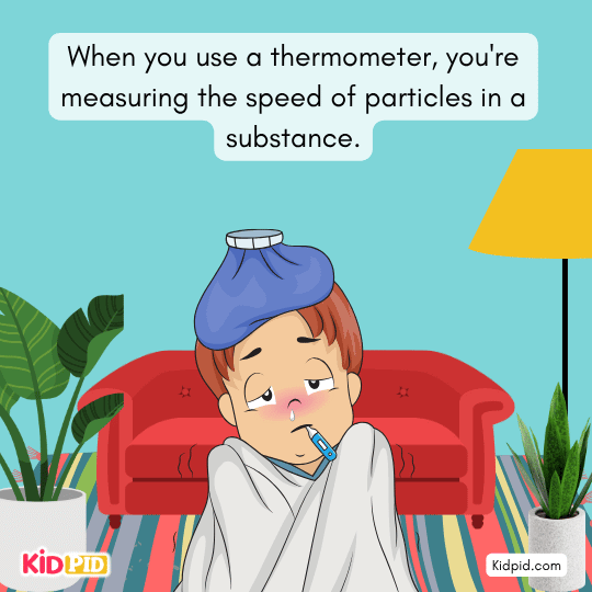 Using a thermometer to measure particle movement speed – thermal energy and temperature measurement explained 