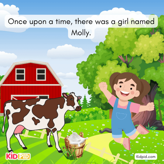 Young girl named Molly beginning her day in this classic children’s moral story.
