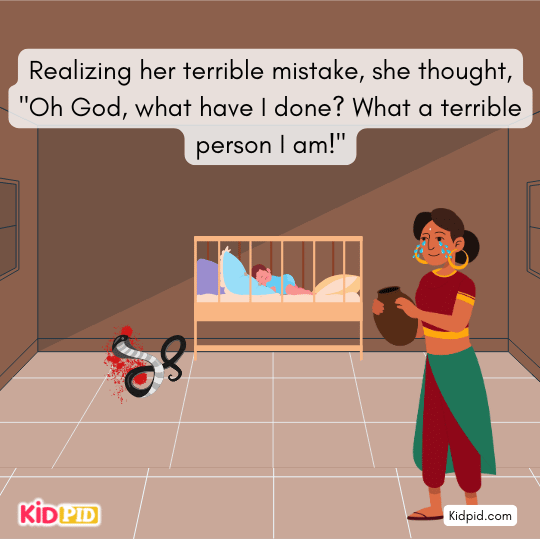 She mourns the innocent mongoose who protected her baby from danger.