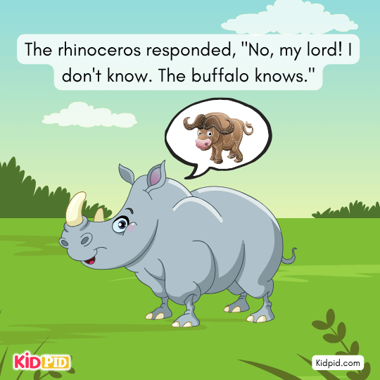 Deer claims rabbits know and points toward them for answers.