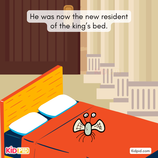 The clever flea replaces the bedbug as the new resident of the king’s bed.