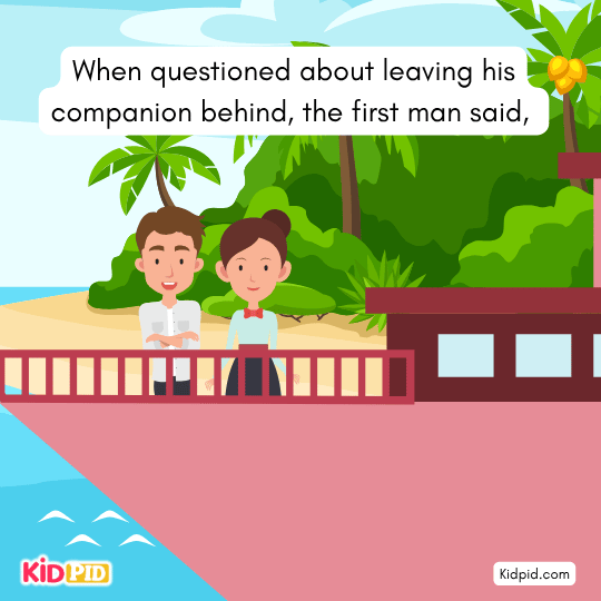 Man answering he earned blessings through his own prayers illustration