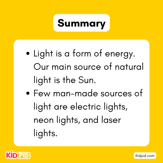 Summary of Facts about Light for Kids - Science Book 
