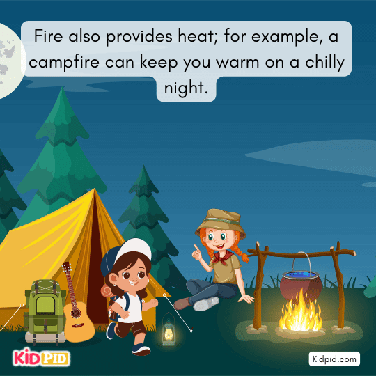 Question asking children to think about other heat energy sources – interactive science activity for kids 