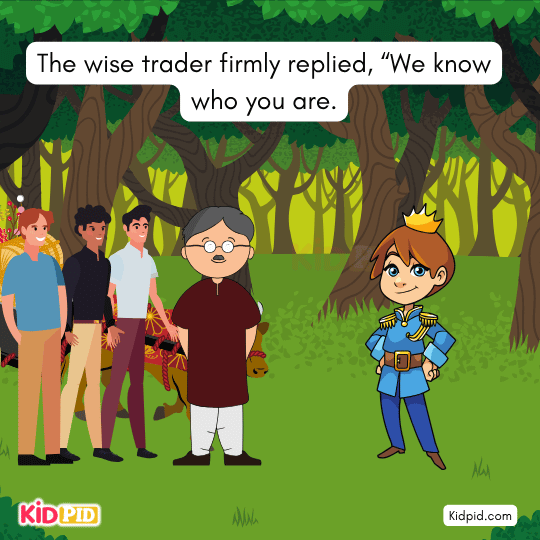 Devil advising again to throw away the water — picture of repeated temptation in children’s folktale. 