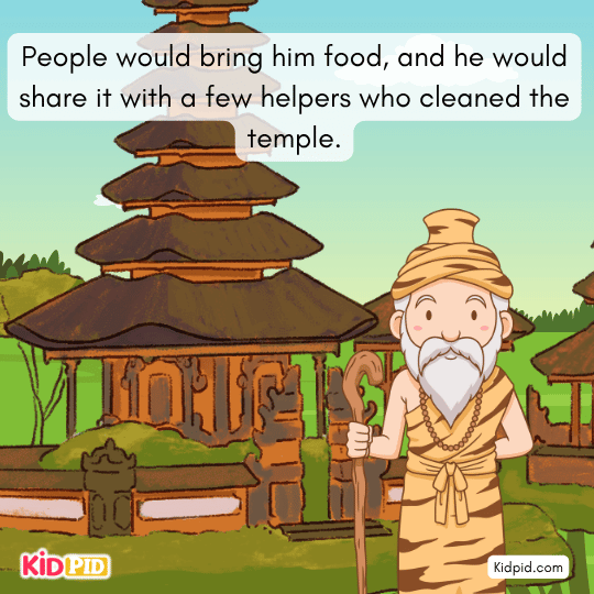 Troublesome mouse stealing food in the temple, causing problems for the hermit in this moral story.