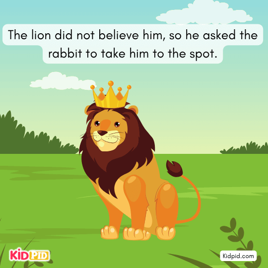 Lion calls the rabbit foolish for mistaking fruit noise for earth cracking.