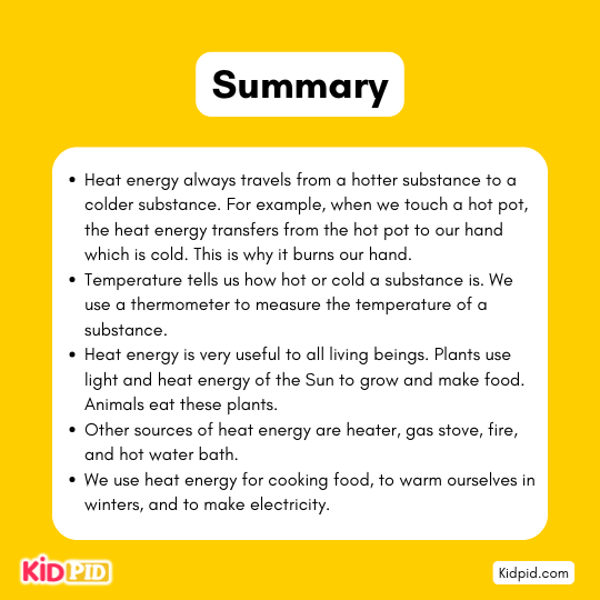 Summary of Heat Energy & How We Use It 
