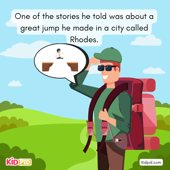 Traveler boasting that his incredible jump in Rhodes was witnessed by many people in this moral story.