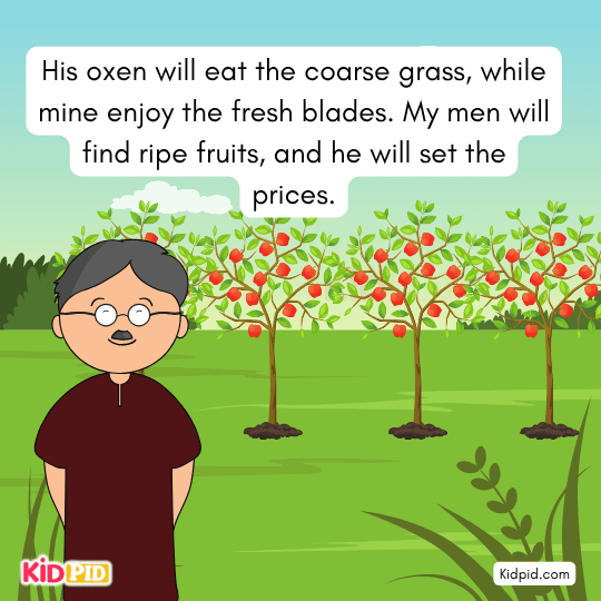 Wise trader planning smoother journey and greener grass — educational moral story image about foresight.