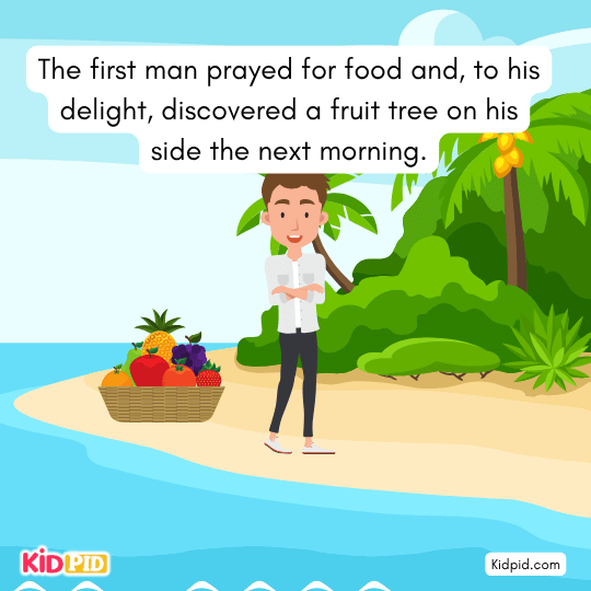 First man praying for food finds fruit tree life lesson on belief