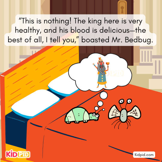 Mr. Flea becomes excited and wants to taste human blood for the first time.