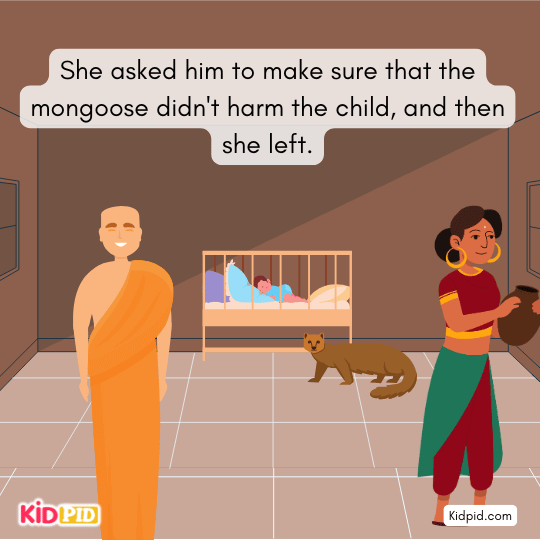 Deva Sharma reassures her that the baby is safely sleeping in the cradle.