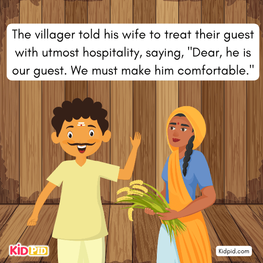 The villager told his wife to treat their guest with utmost hospitality - Moral story for kids