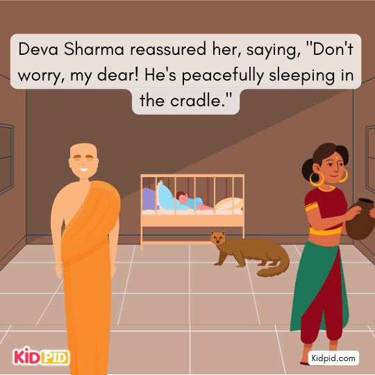 Brahmini remains worried, fearing the mongoose might hurt their son.