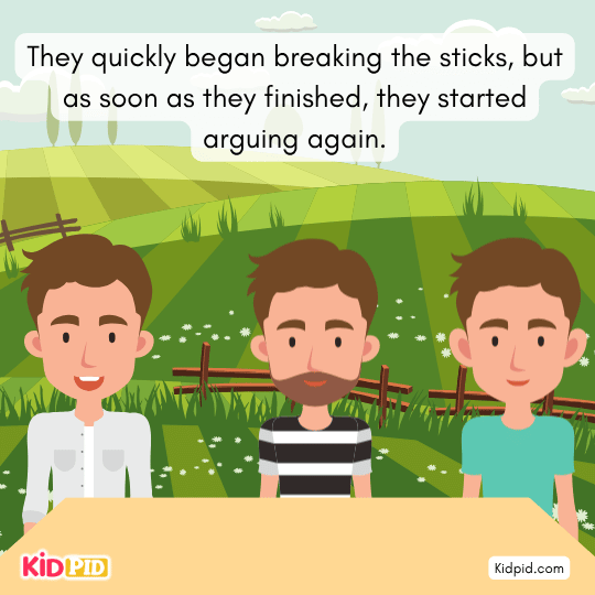 The old man stops the fight and explains that the challenge is not over yet.