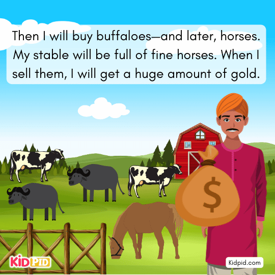 Dreaming Brahmin plans to buy more cows and build a large profitable herd.