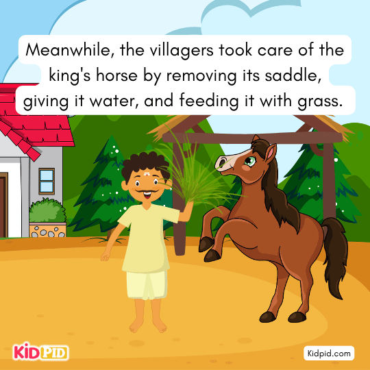 the villagers took care of the king's horse by removing its saddle - Moral story for kids