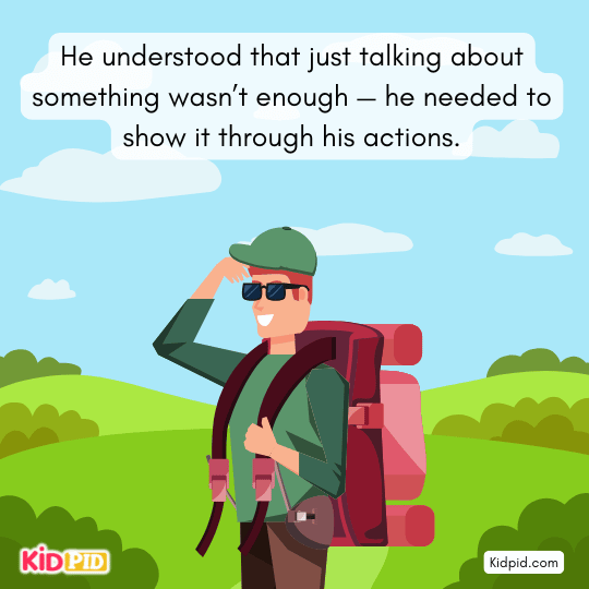 Story teaching children that demonstrating abilities is more valuable than boasting about them.