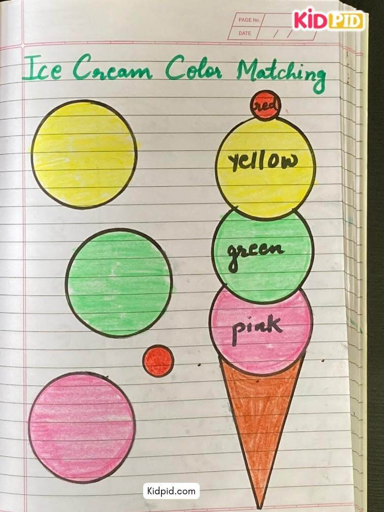 DIY Ice Cream Color Match Learning Game
