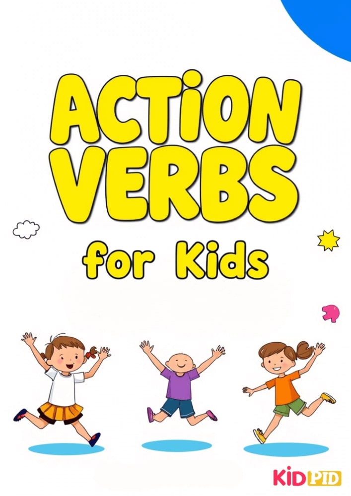 Action Verbs Book for Kids First Cover Page