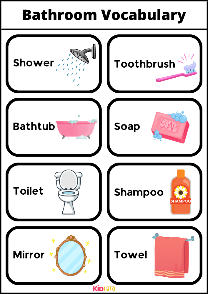 Bathroom Vocabulary - Words With Pictures Book