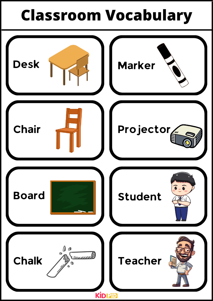 Classroom Vocabulary - Words With Pictures Book