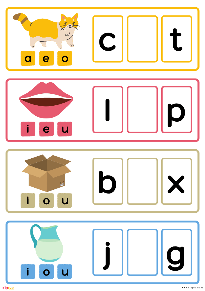 CVC Missing Vowels Workbook for Kids 1