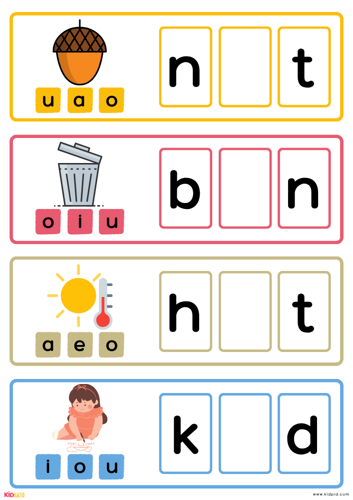 CVC Missing Vowels Workbook for Kids 14