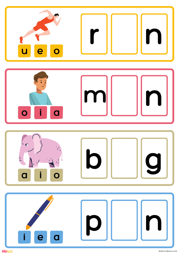 CVC Missing Vowels Workbook for Kids 16