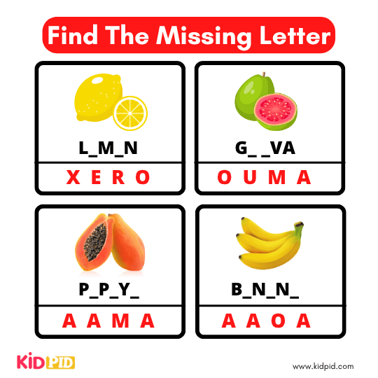 Find The Missing Alphabet 20