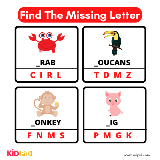 Find The Missing Alphabet 25