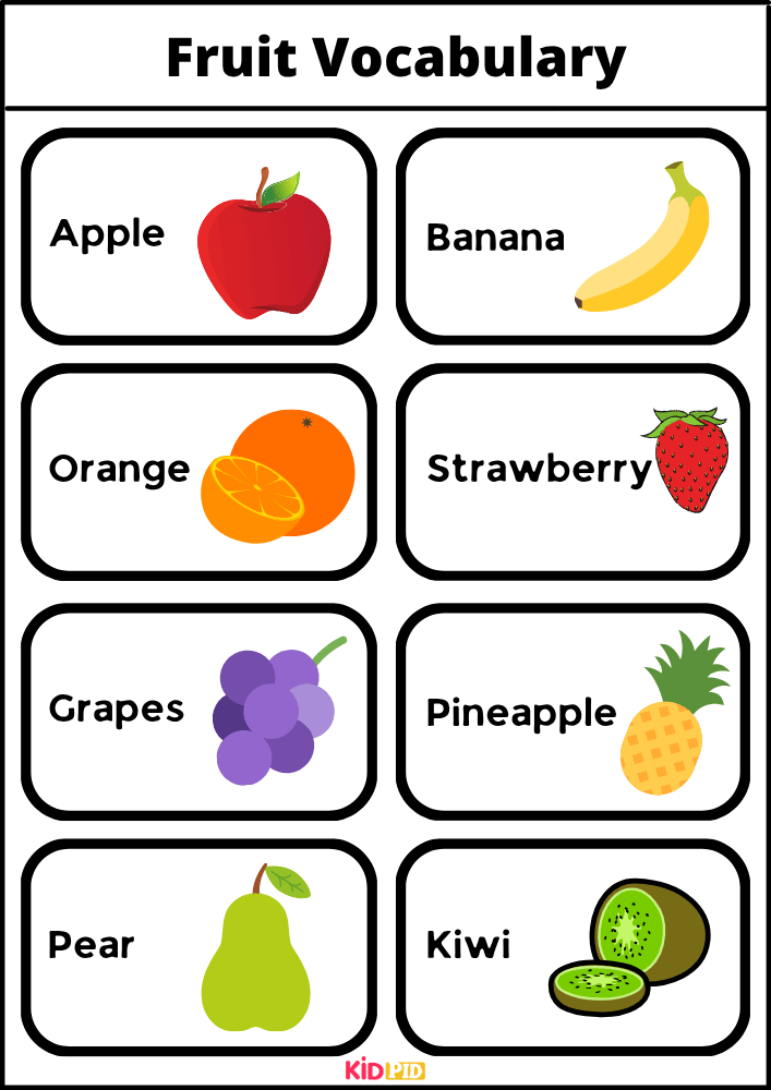 Fruit Vocabulary - Words With Pictures Book