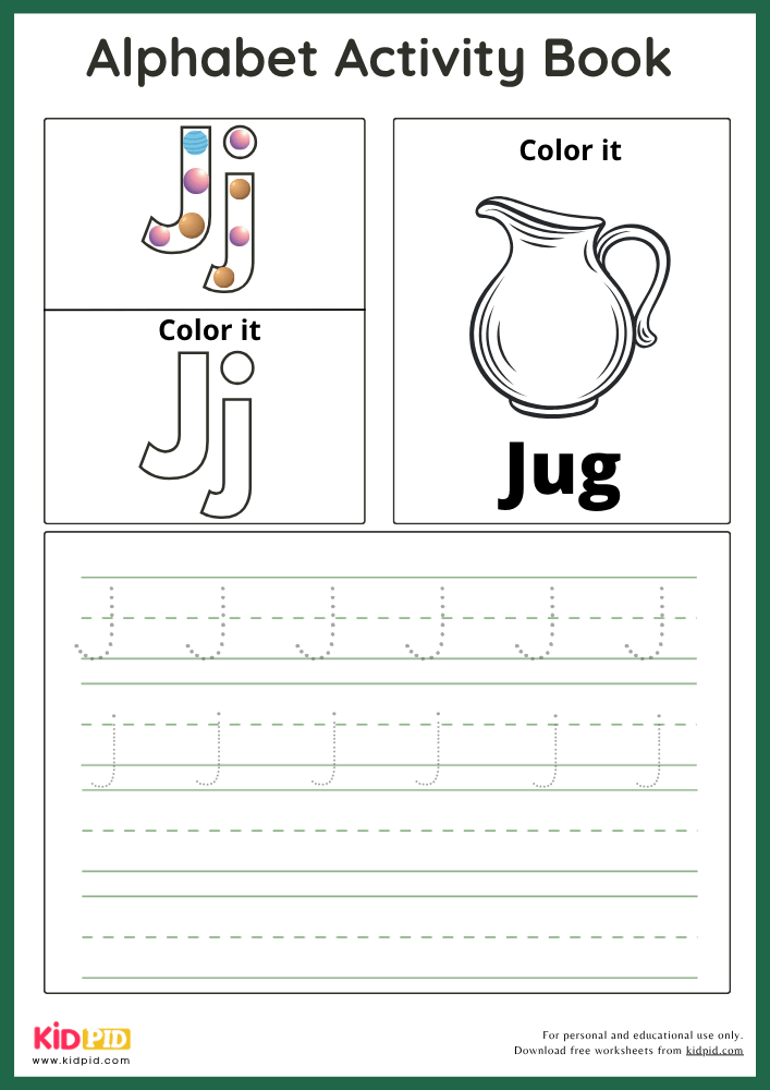 jug - Alphabet Activity Book