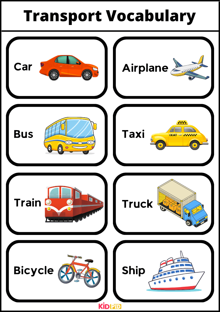 Transport Vocabulary - Words With Pictures Book
