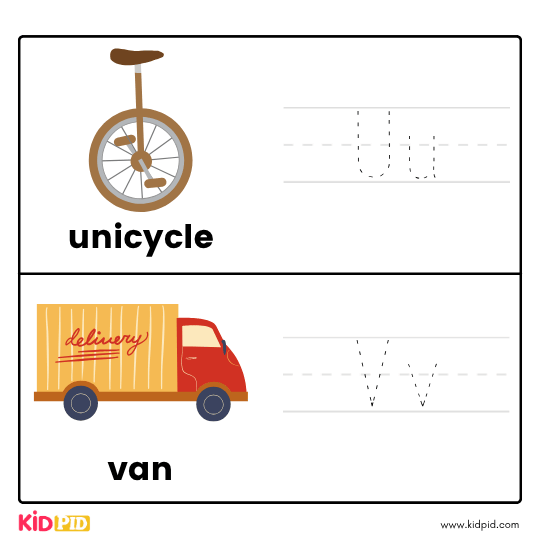 Uu & Vv - Trace Letters Workbook