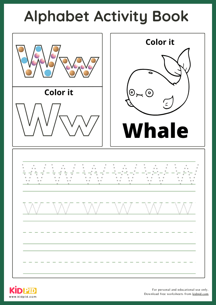 Whale - Alphabet Activity Book