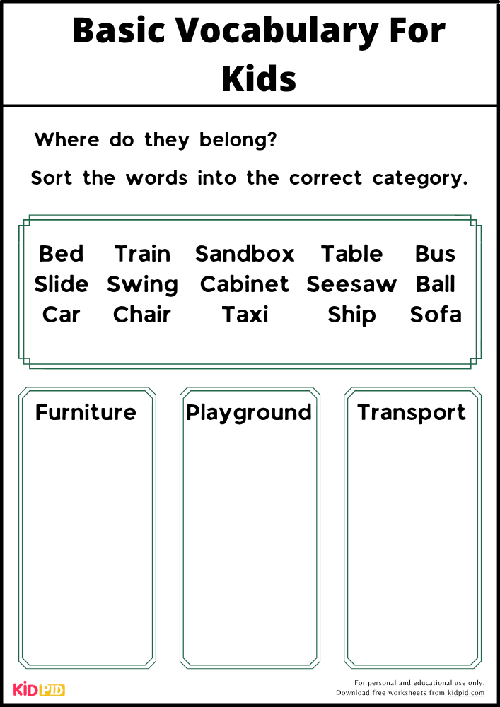 Words Picture Vocabulary Book Activity 2