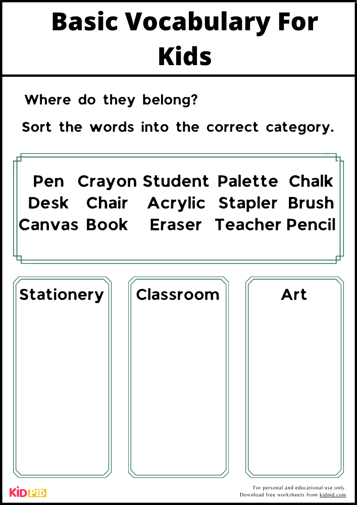 Words Picture Vocabulary Book Activity 4