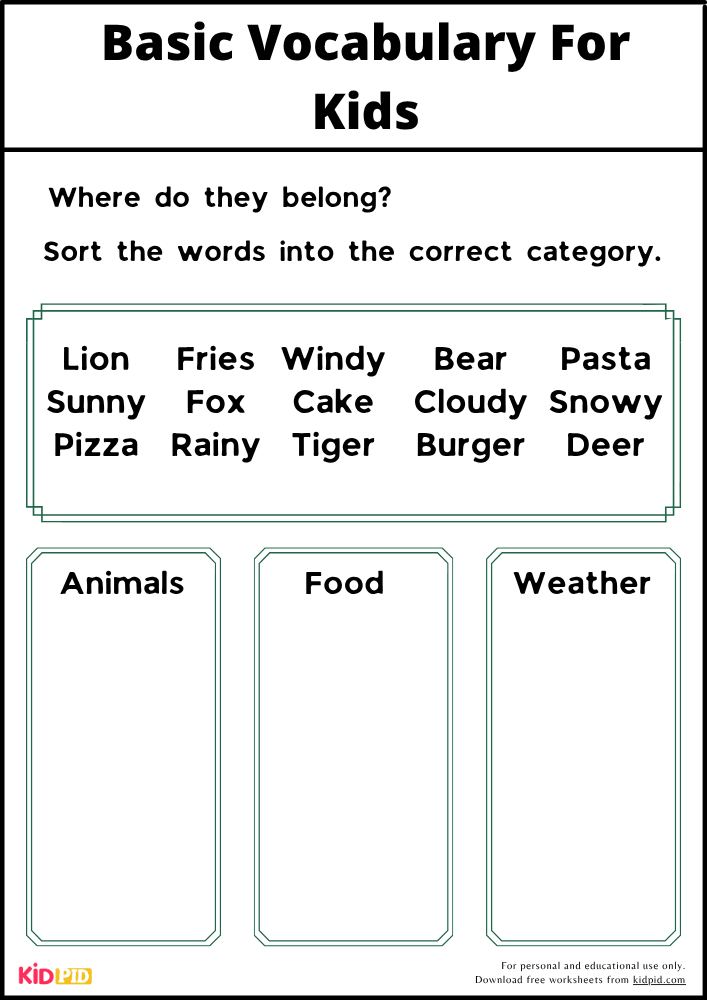 Words Picture Vocabulary Book Activity 5