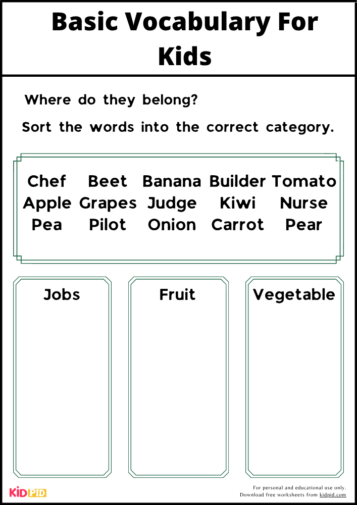 Words Picture Vocabulary Book Activity 6