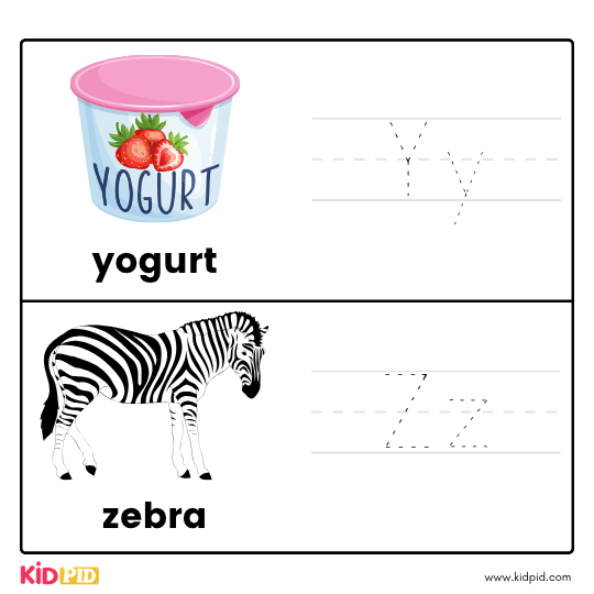 Yy & Zz - Trace Letters Workbook
