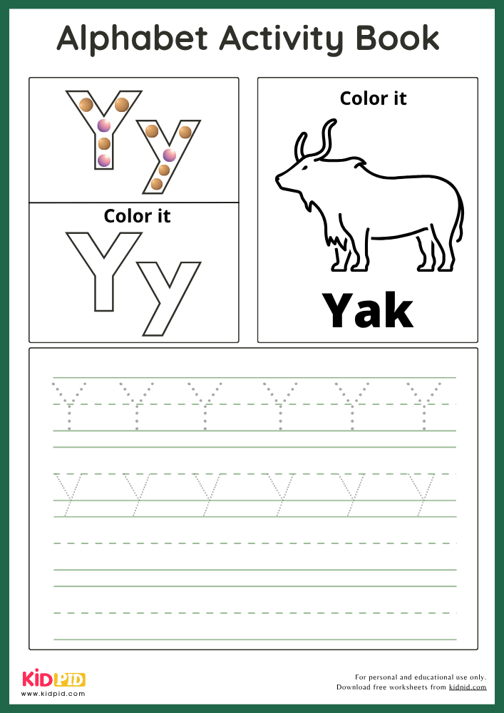 Yak - Alphabet Activity Book