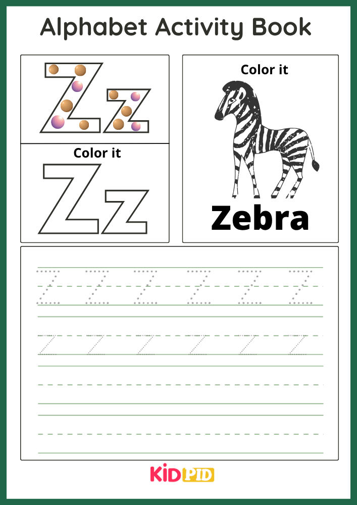 Zebra - Alphabet Activity Book