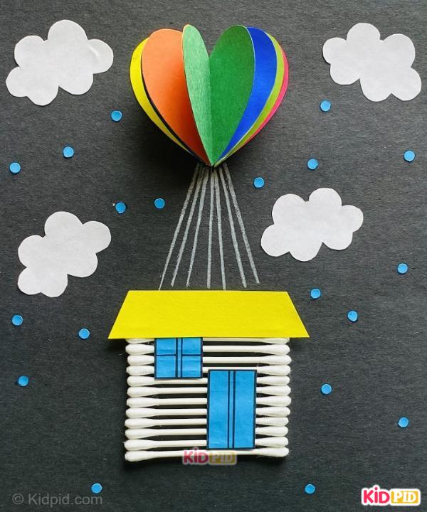 colorful heart balloon house craft