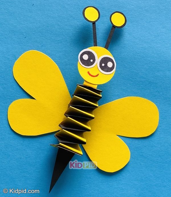 yellow butterfly craft with accordion body