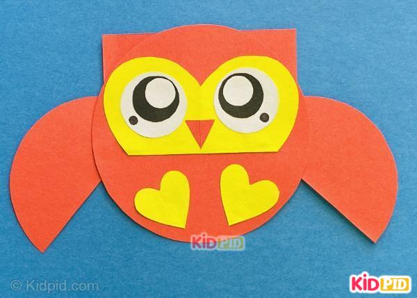 cute paper owl craft with big eyes